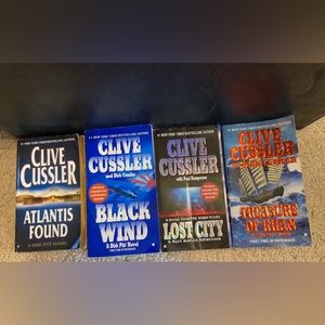 Clive Cussler books bundle of 4 paperback Black Wind, Lost City, Atlantis Found